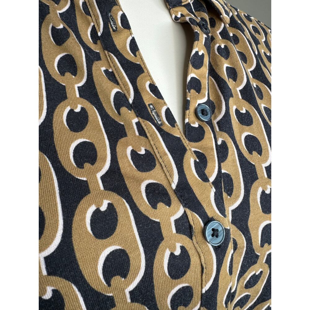 Boden Laura Jersey Midi Shirt Dress Camel Geo Chain Print - Picture 7 of 11